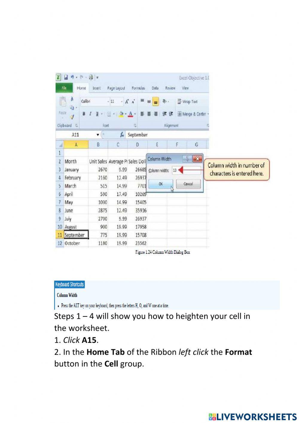 Lesson 6 deleting data and using the undo command worksheet live