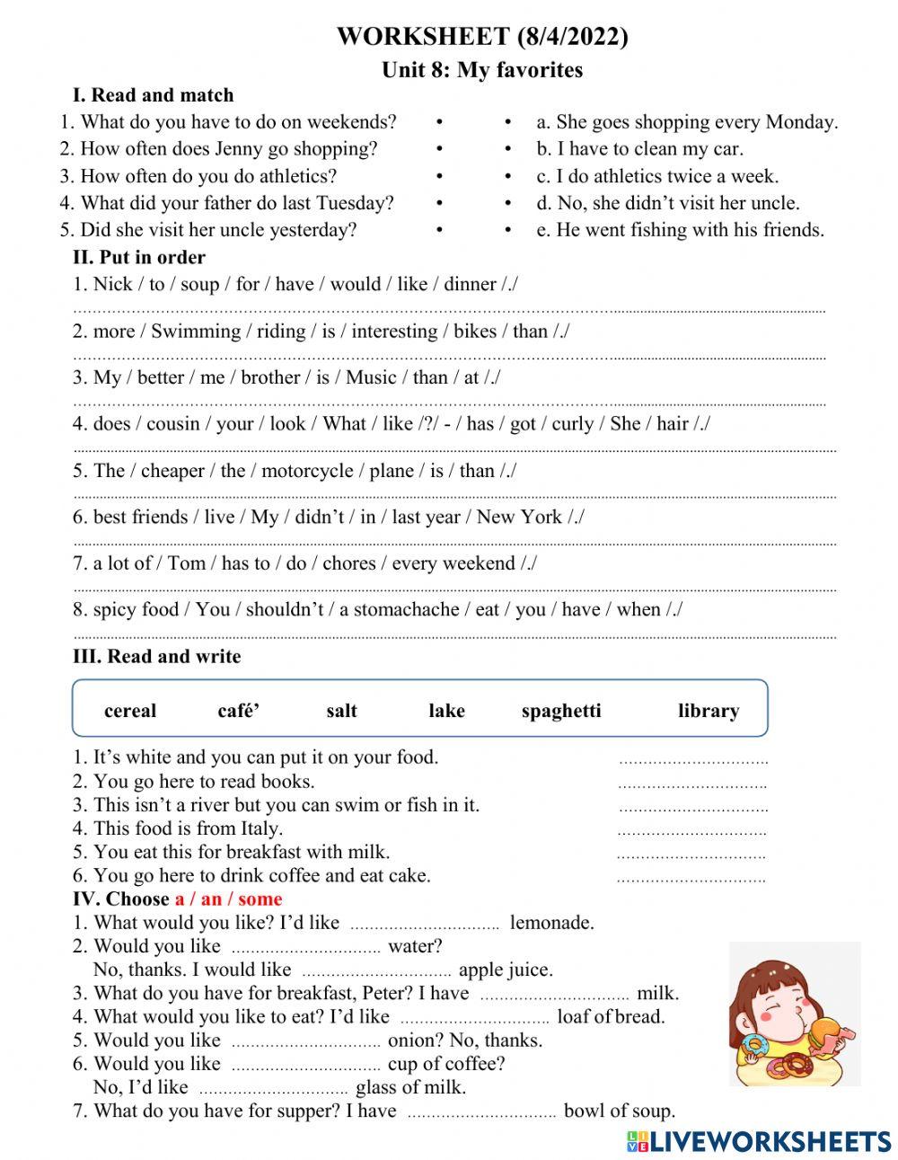 Liveworksheet 8.4.2022