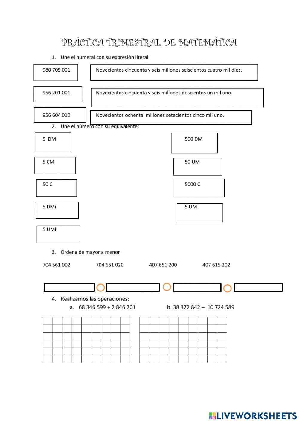 Trimestral de Matemática