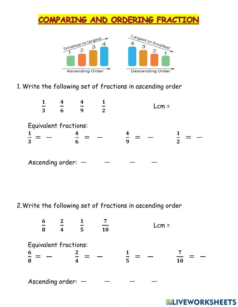 1989671 Ordering fractions Alexandra Clarita