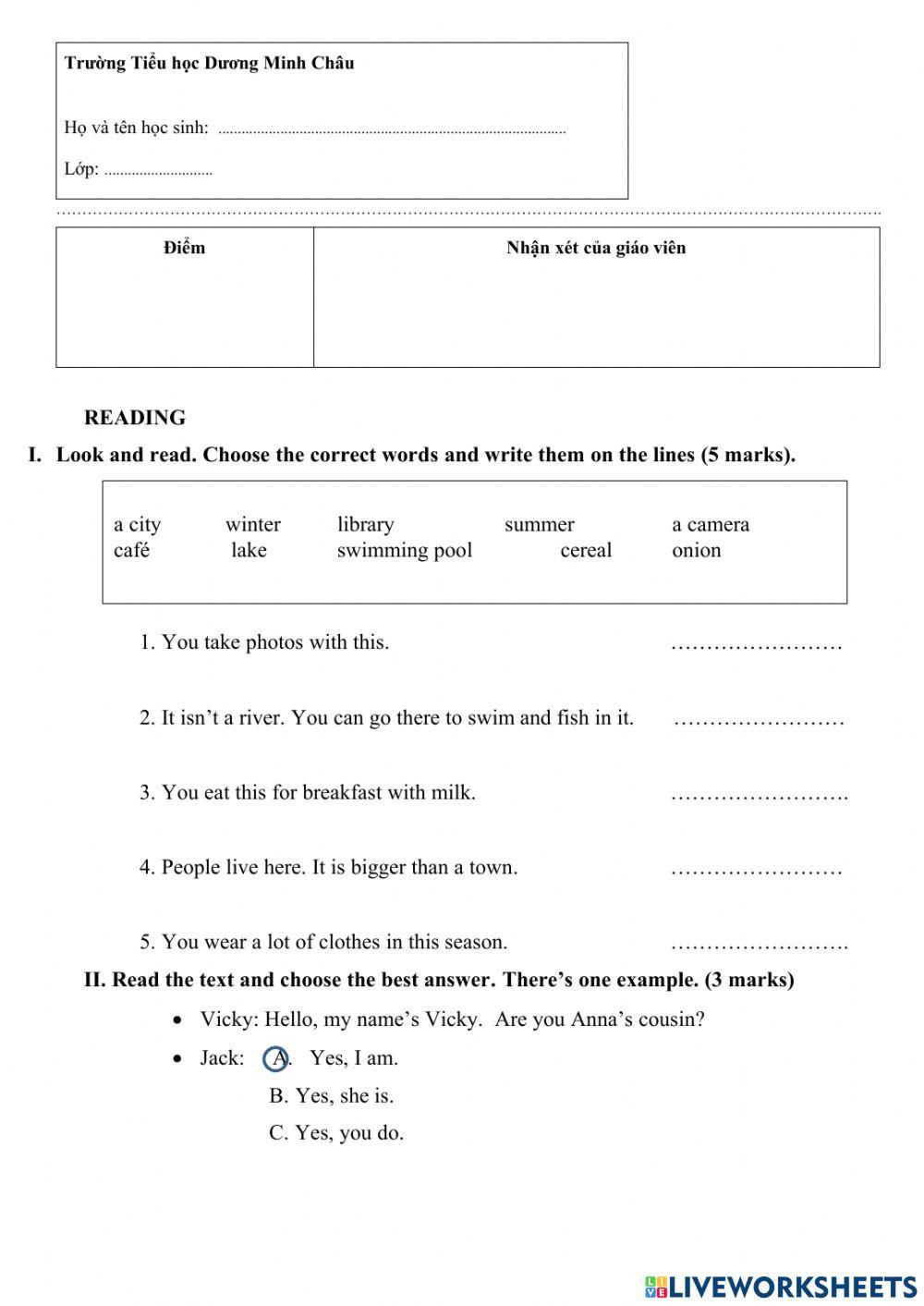 Midterm tesr grade 4