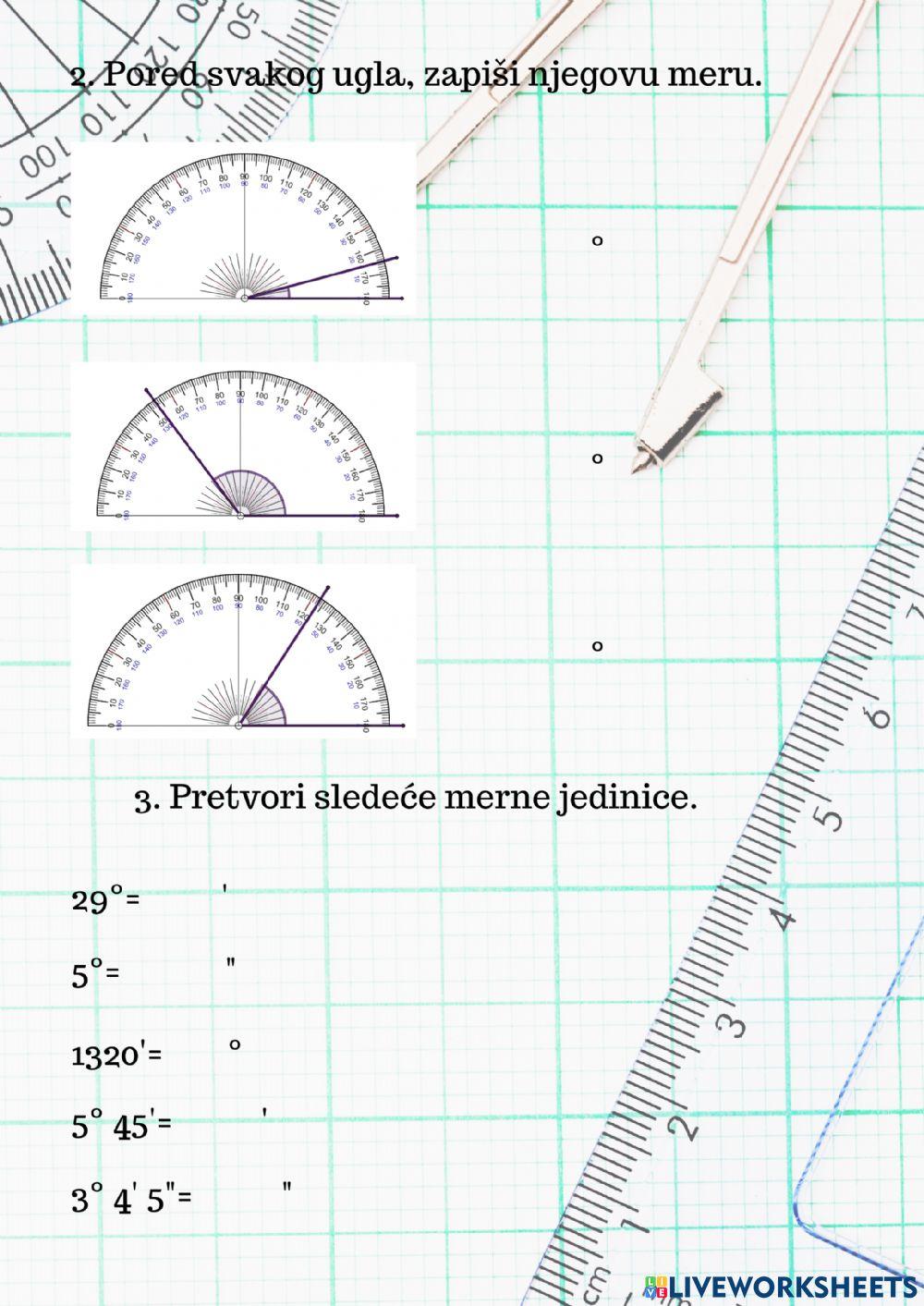 Vrste uglova. Mere uglova