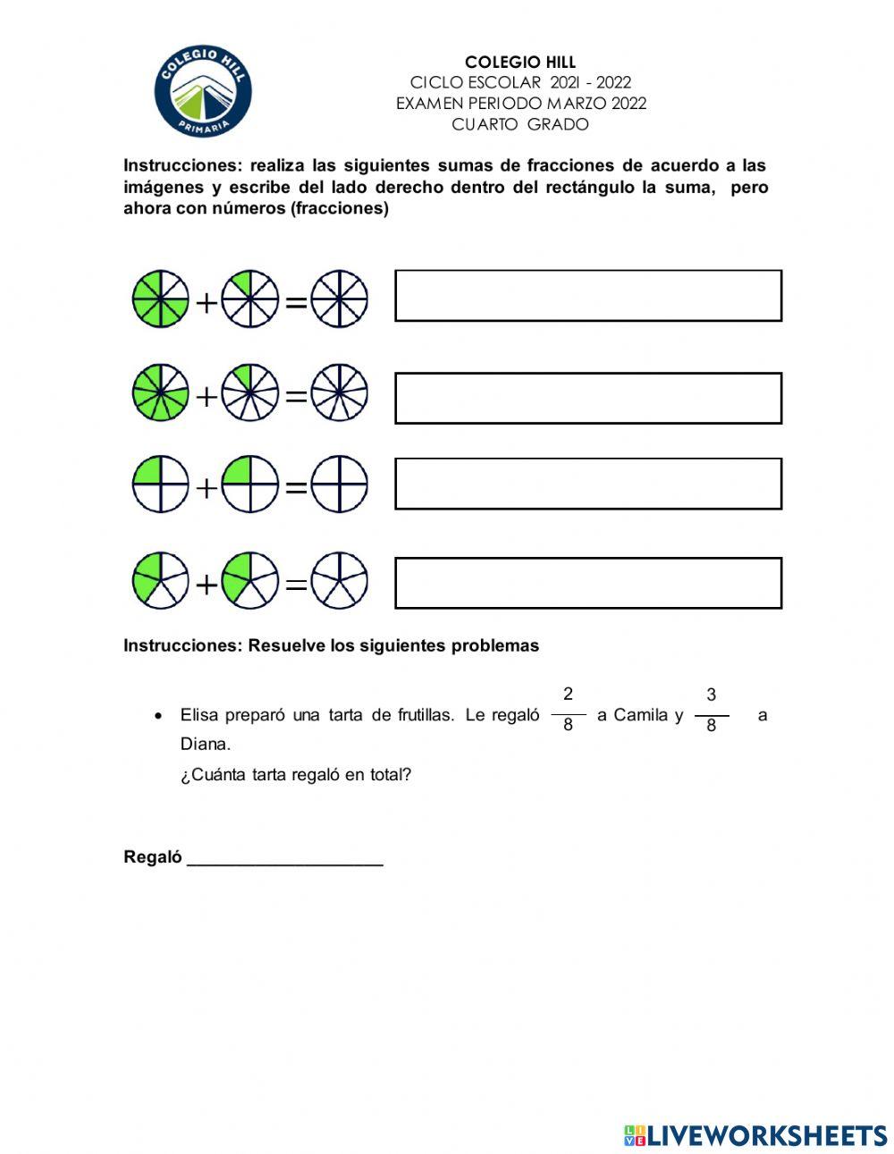 Examen marzo matemáticas