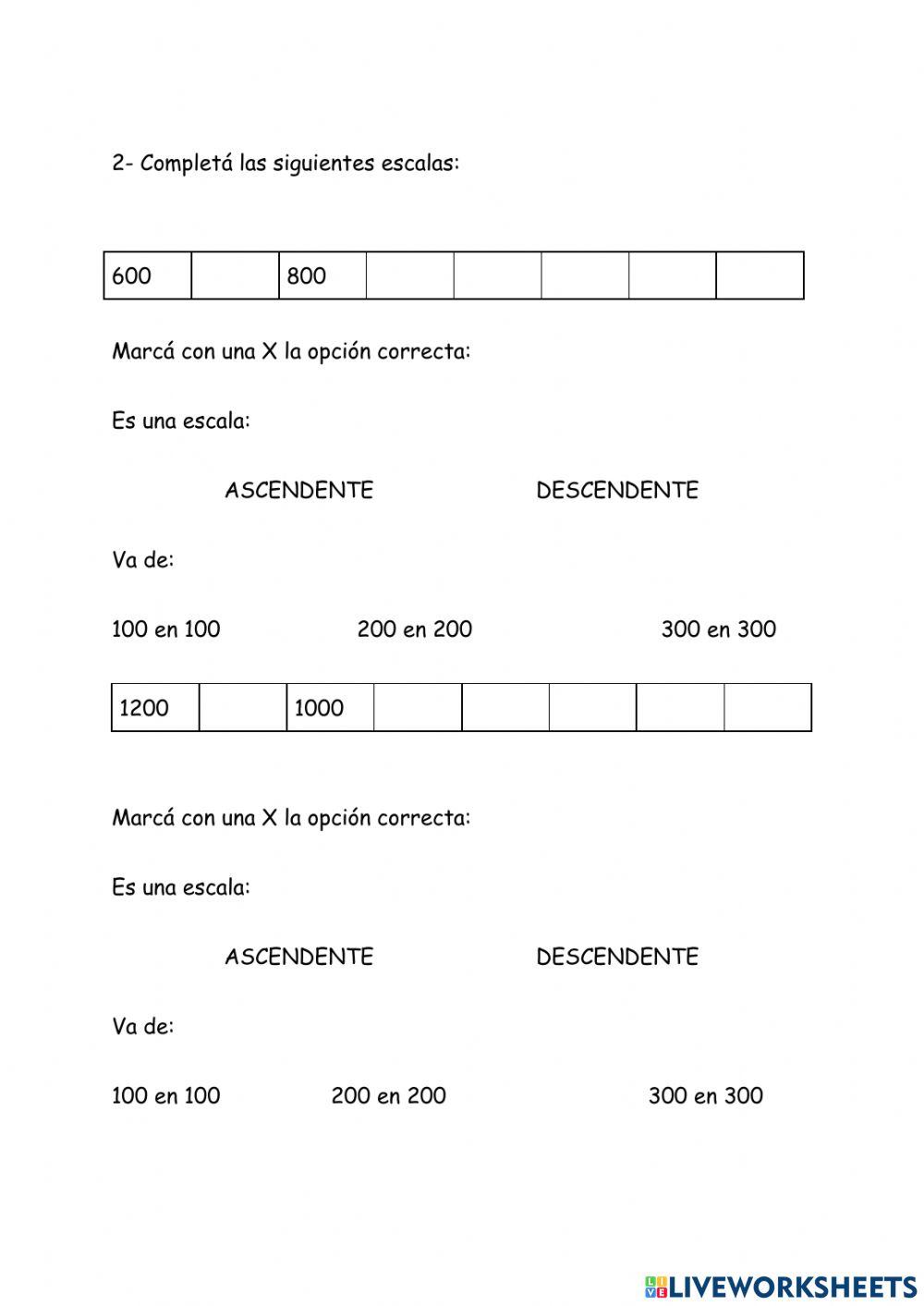 Escalas numéricas isasj