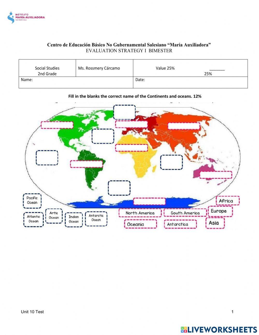 SOCIAL STUDIES TEST online exercise for | Live Worksheets