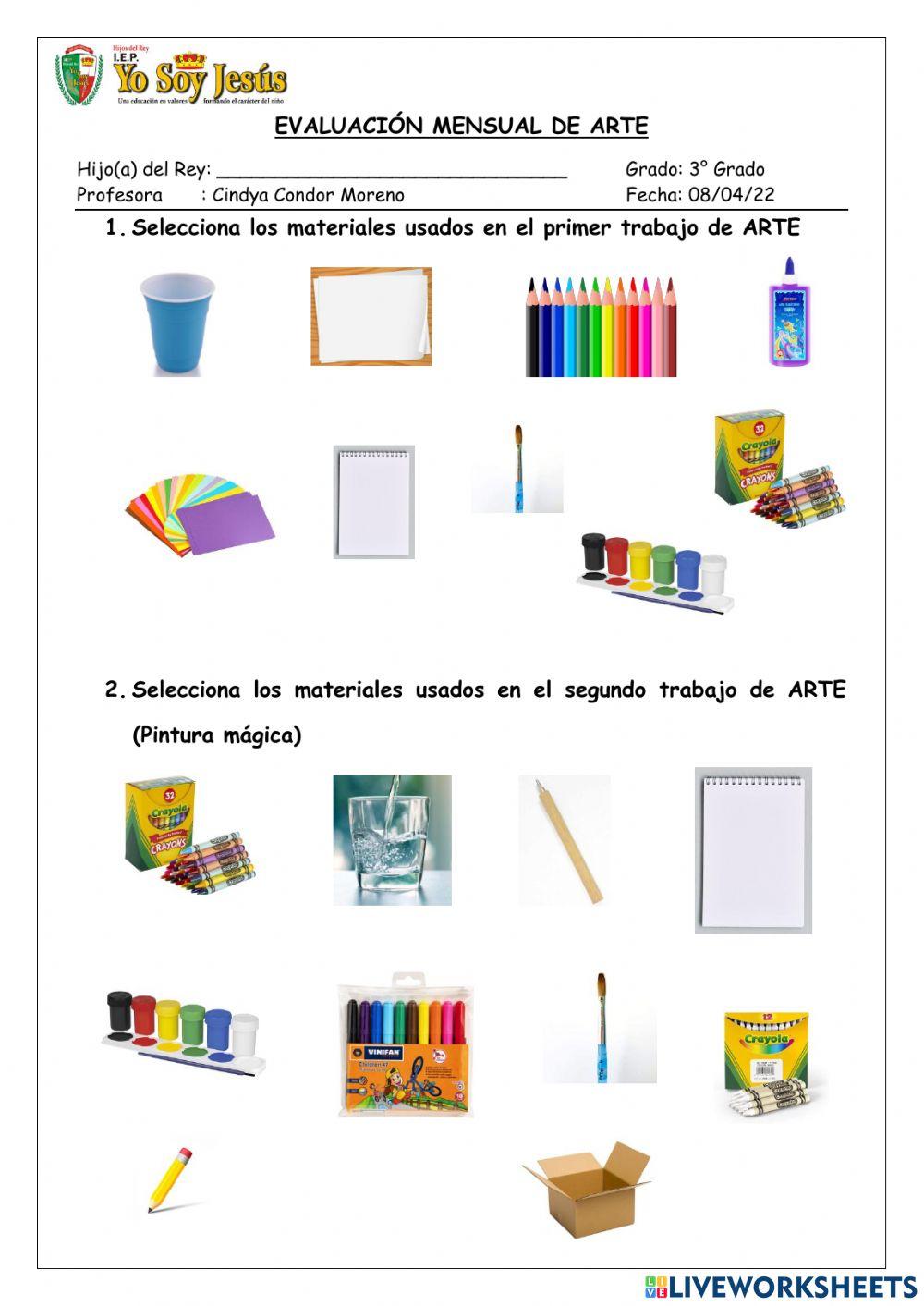 Evaluación de arte Evaluación de arte