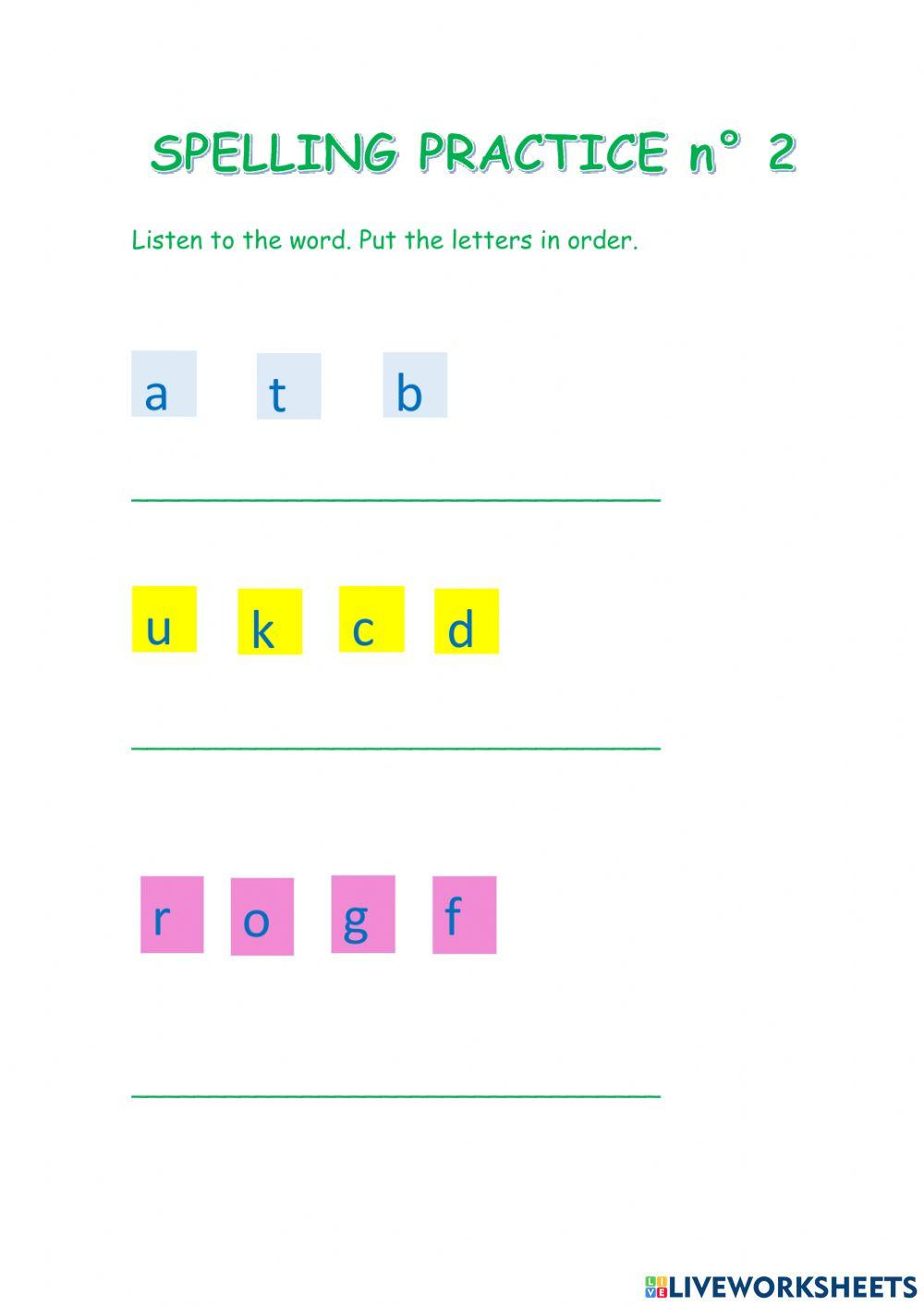 Spelling Practice n°2