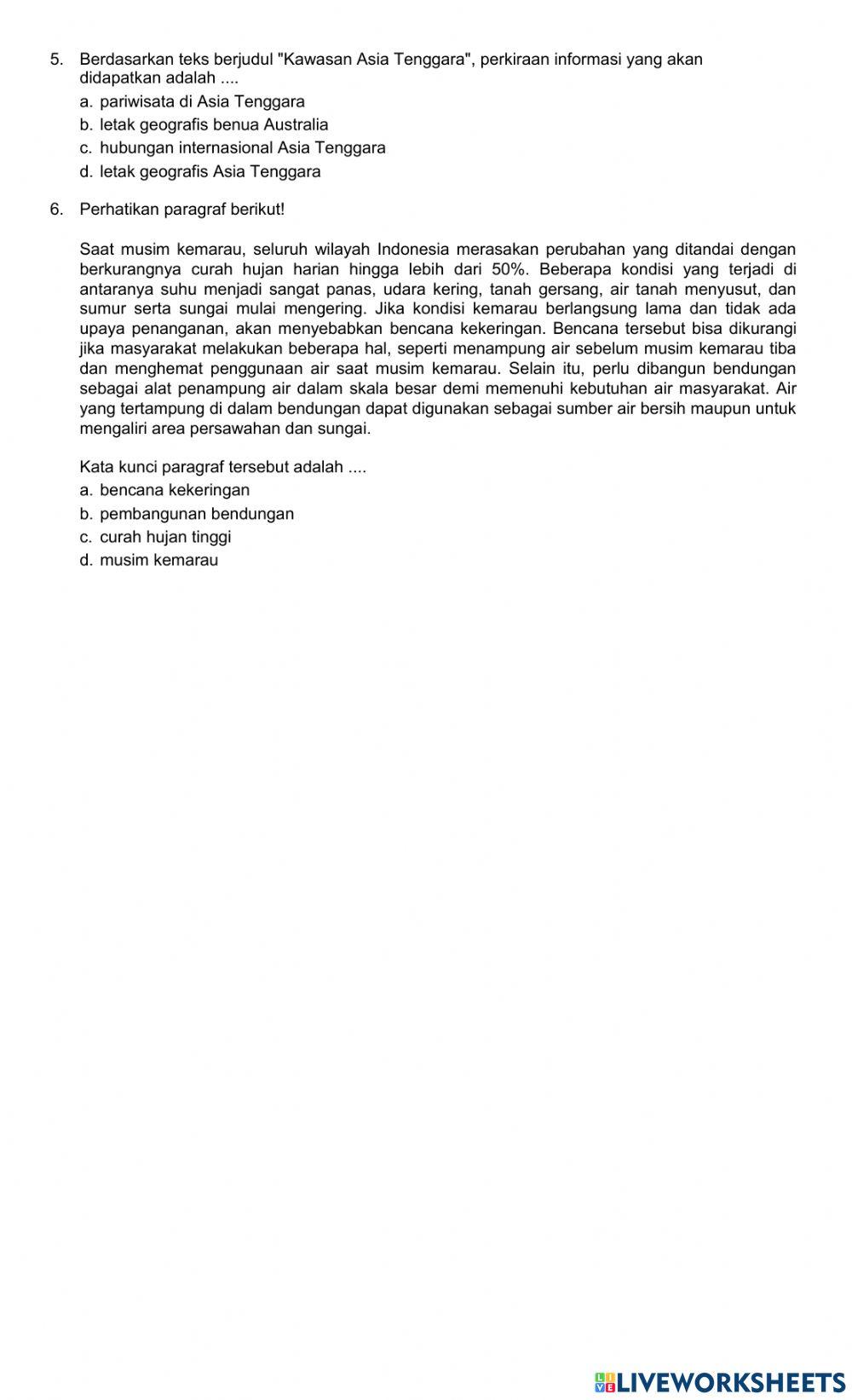 Penilaian Harian Bahasa Indonesia Tema 8