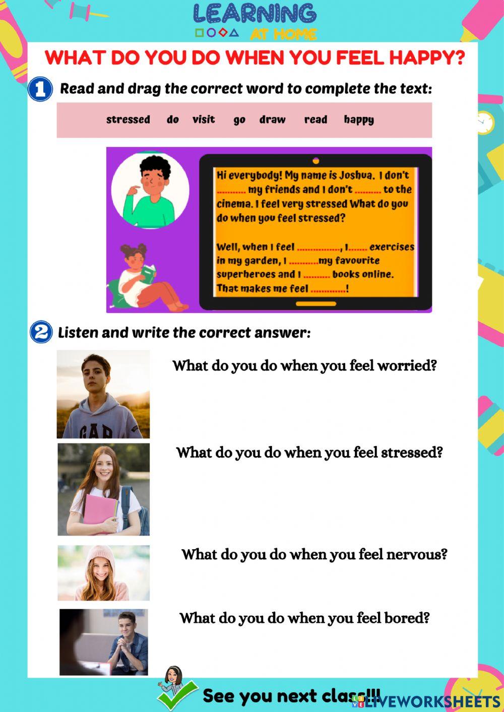 What do you do when you feel happy?