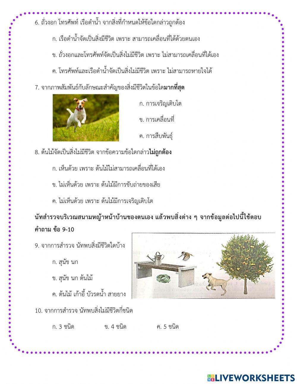 สิ่งมีชีวิตและสิ่งไม่มีชีวิต