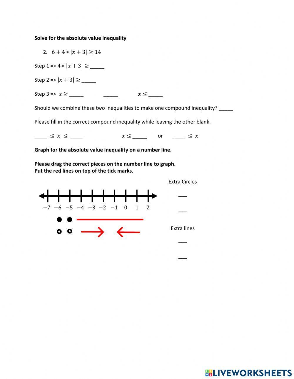 Blank inequality number line
