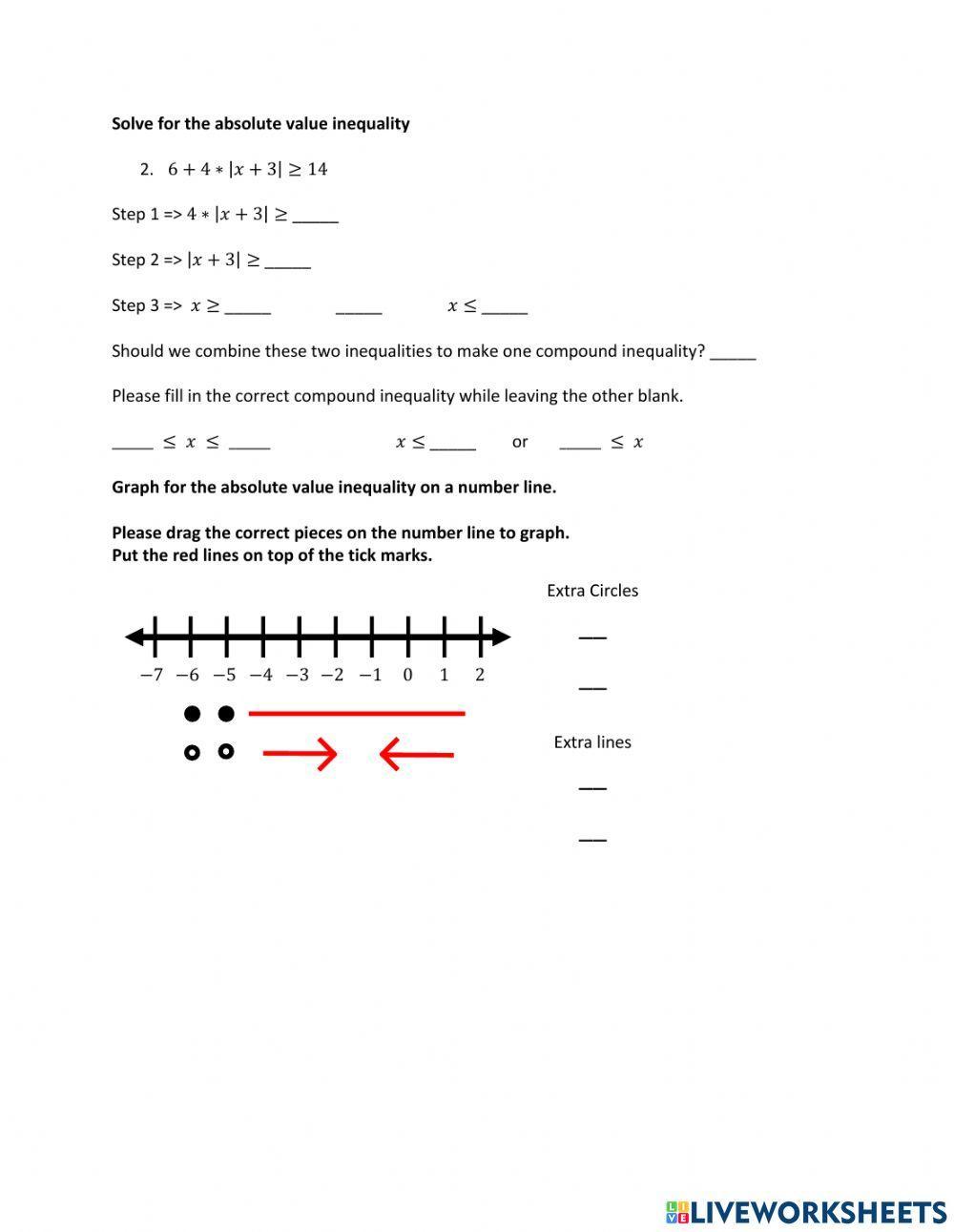 Absolute Value Inequality - Multi-Step - Number Line