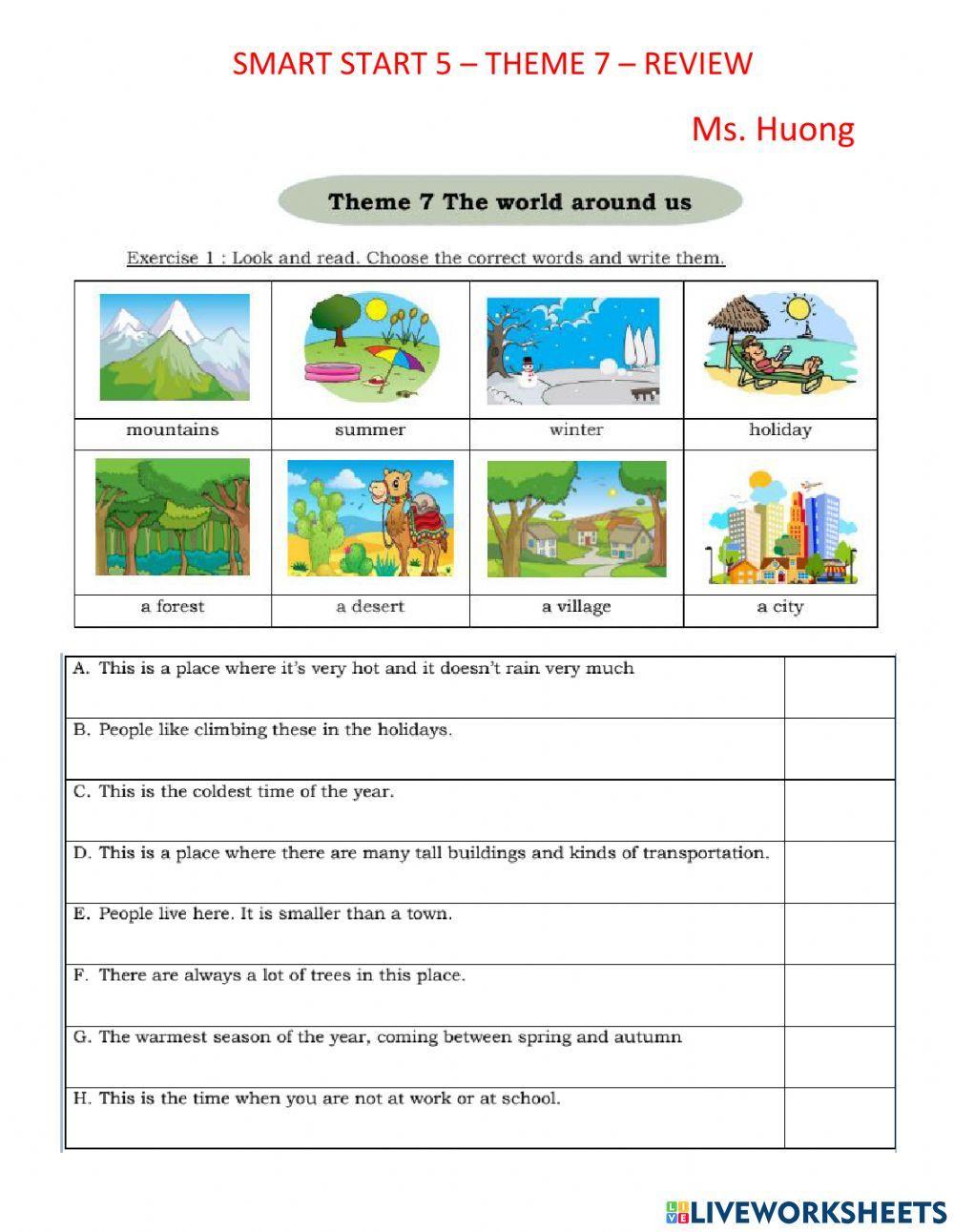 Theme 7 - The world around us