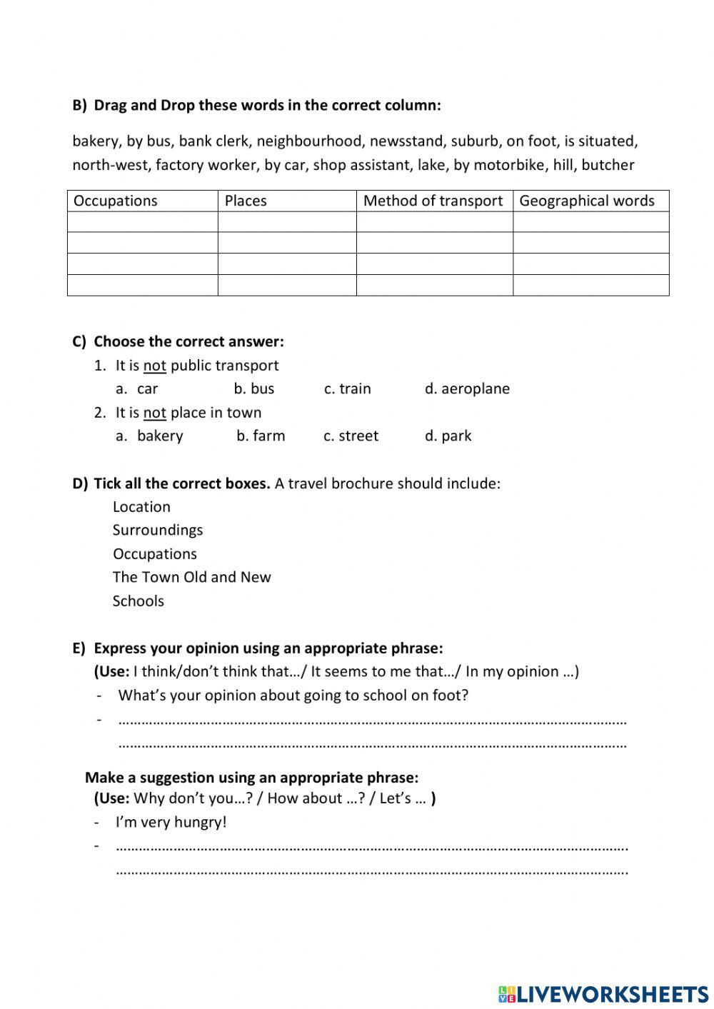 5th Class Unit 3 Revision 5th Class Unit 3 Revision