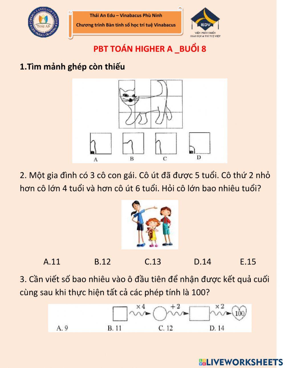Higher A-buổi 8B