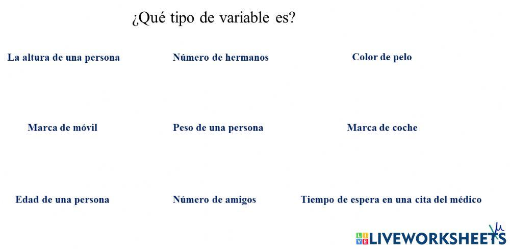 Tipos de variables