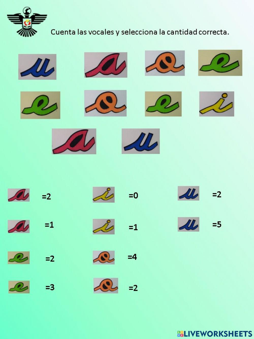 Cuenta y selecciona las vocales