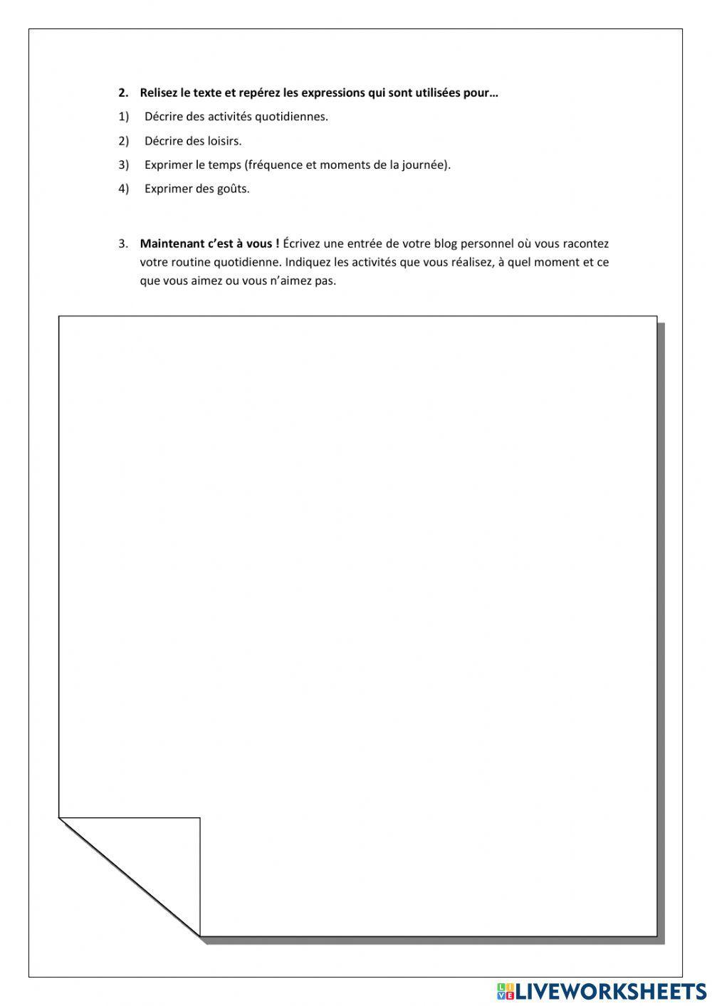 La routine quotidienne