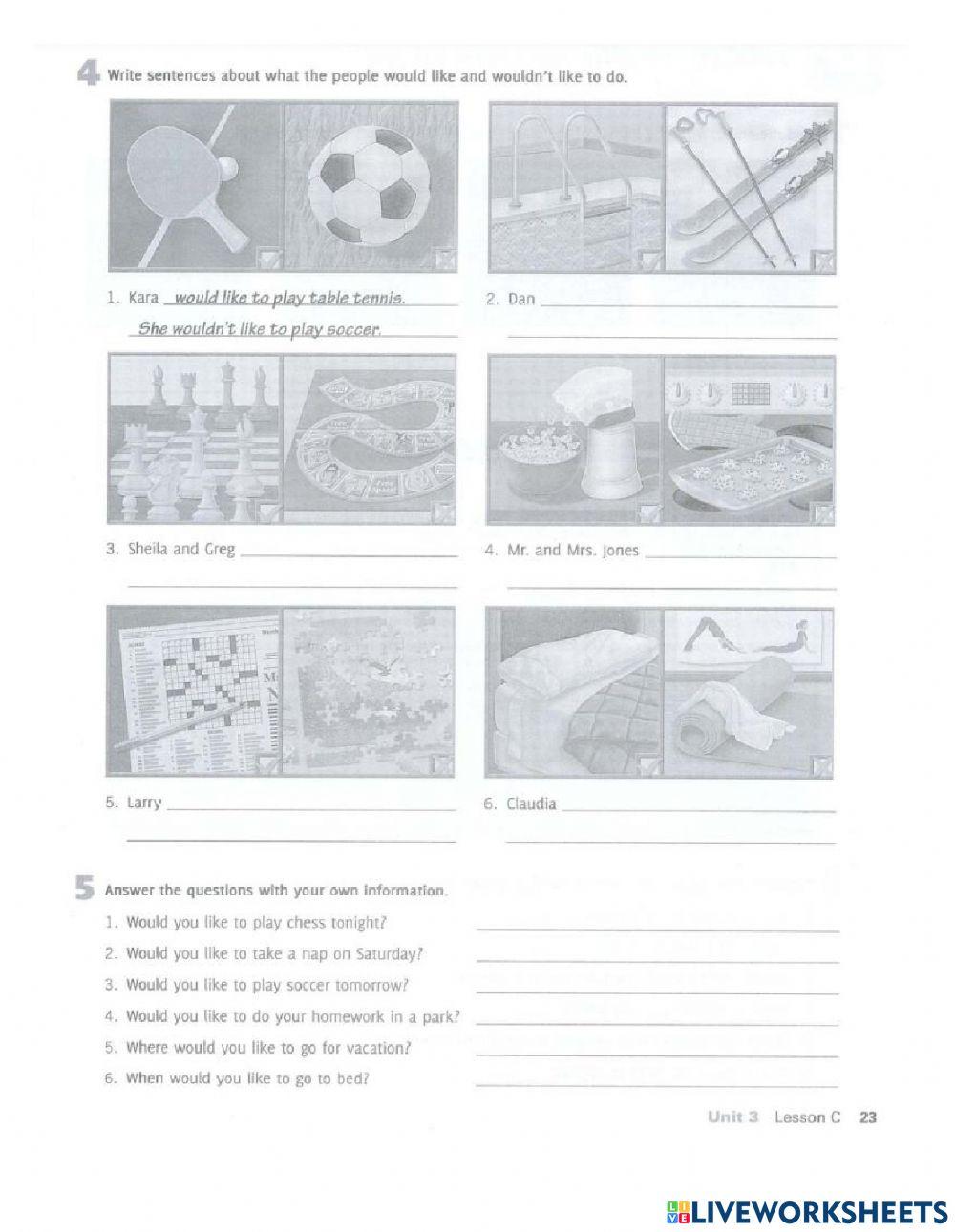 Unit 3 lesson c i'd like