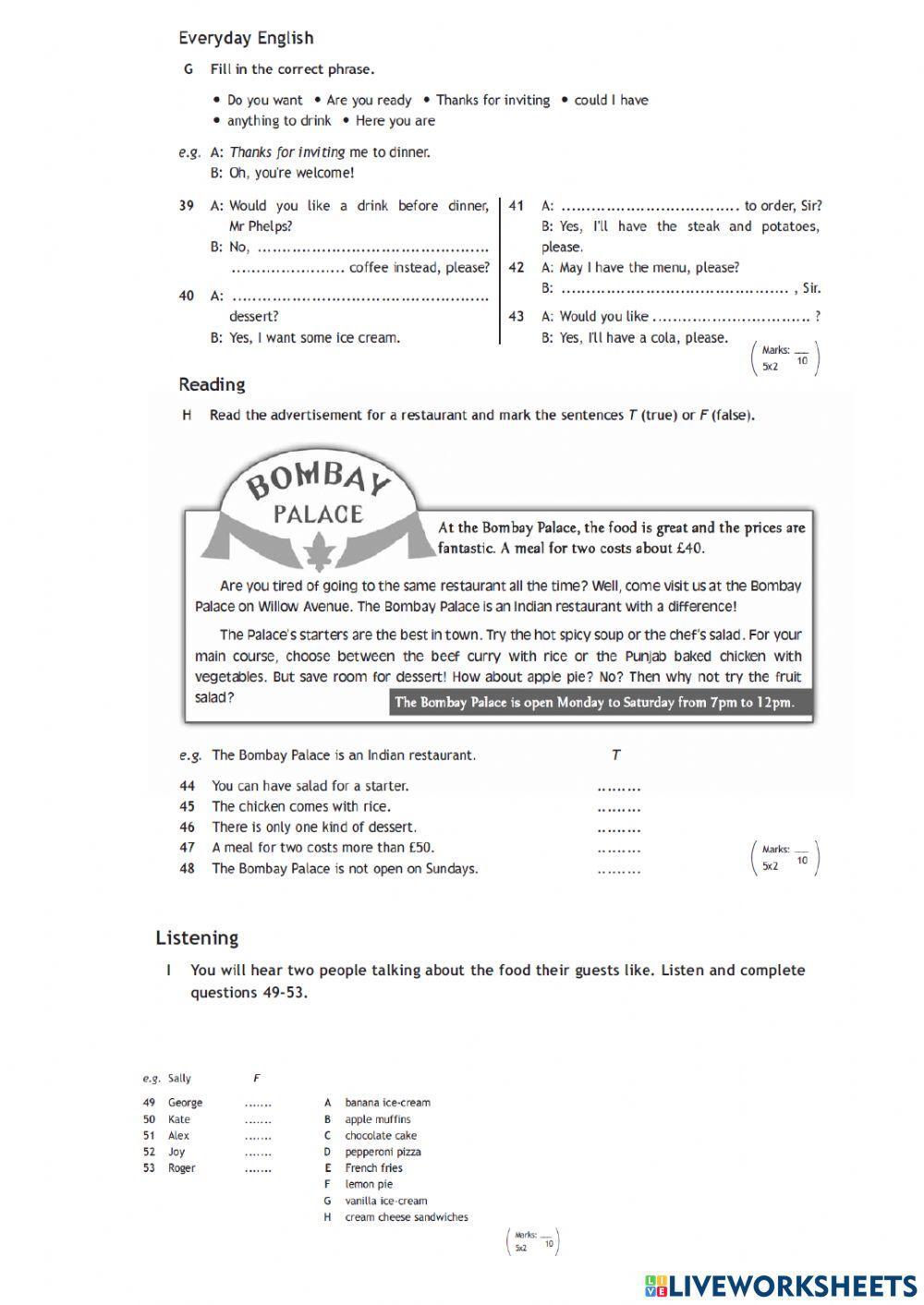 SPOTLIGHT 6 unit 9 test
