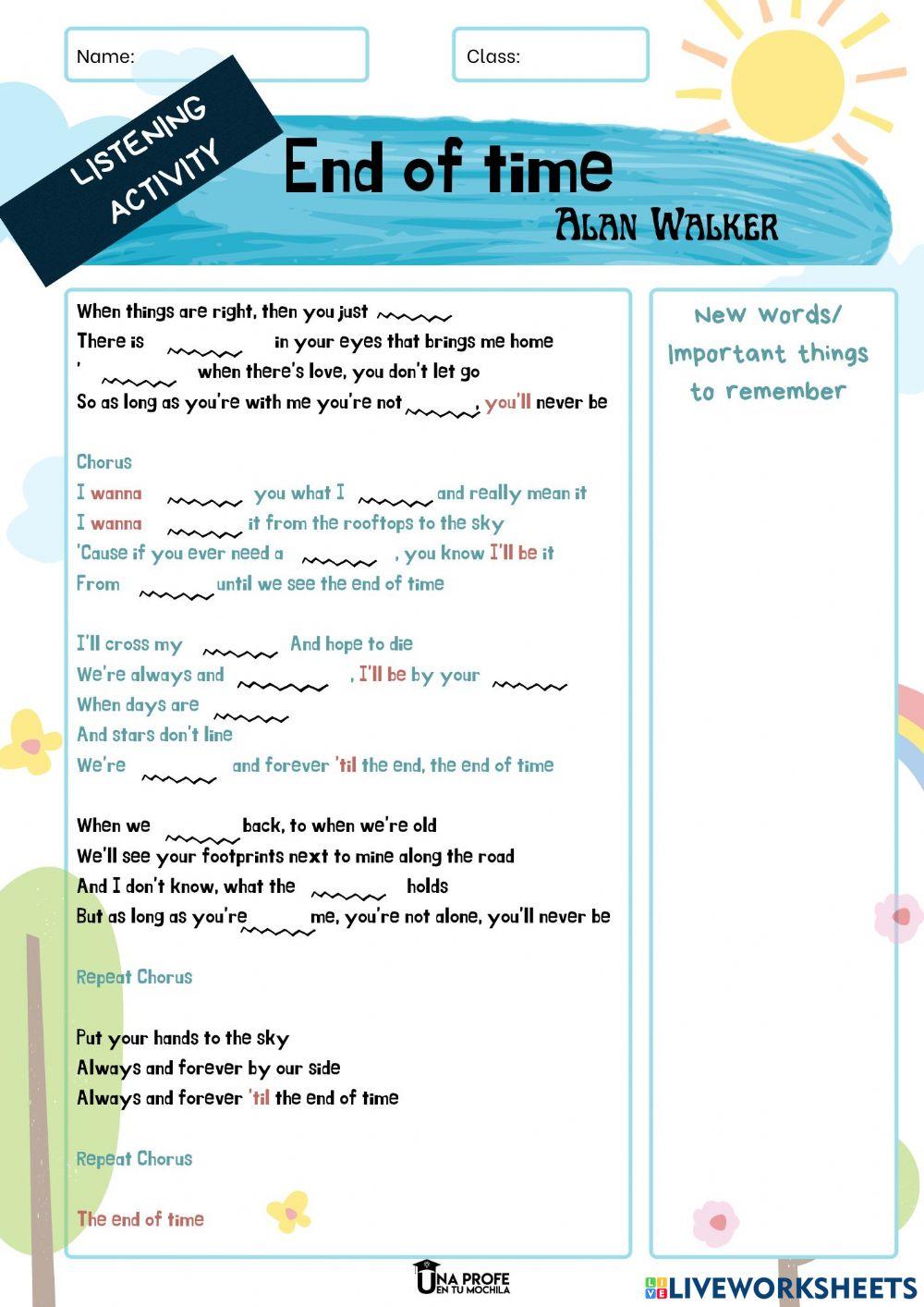 Listening activity with a song Listening activity with a song