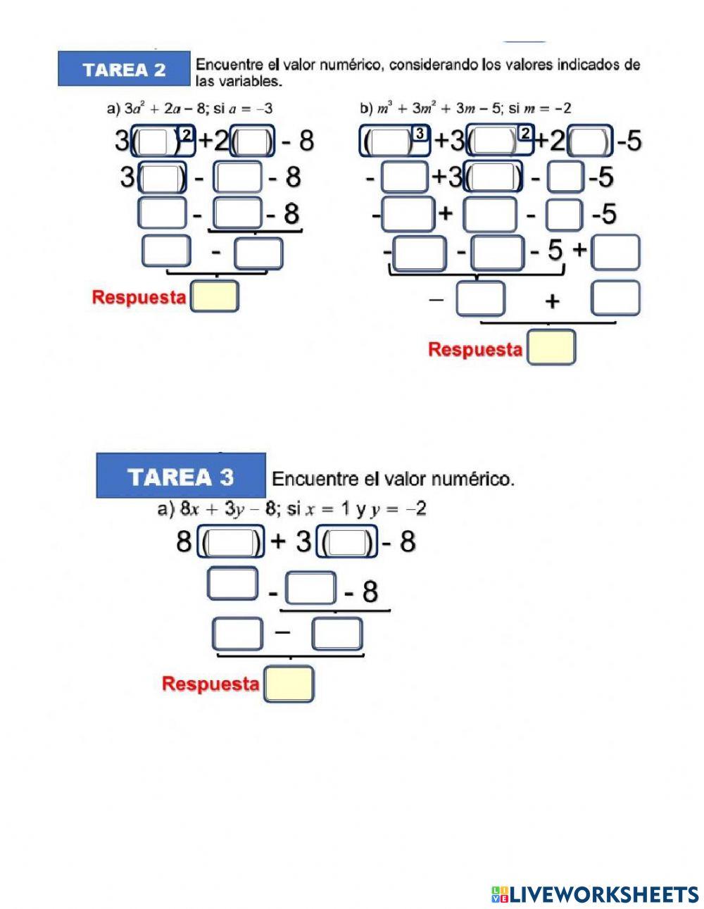 Valor numérico y raíces de un polinomio