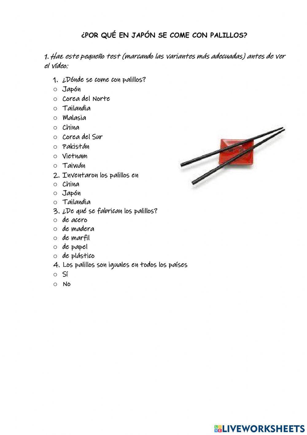 ¿Por qué en Japón se come con palillos?