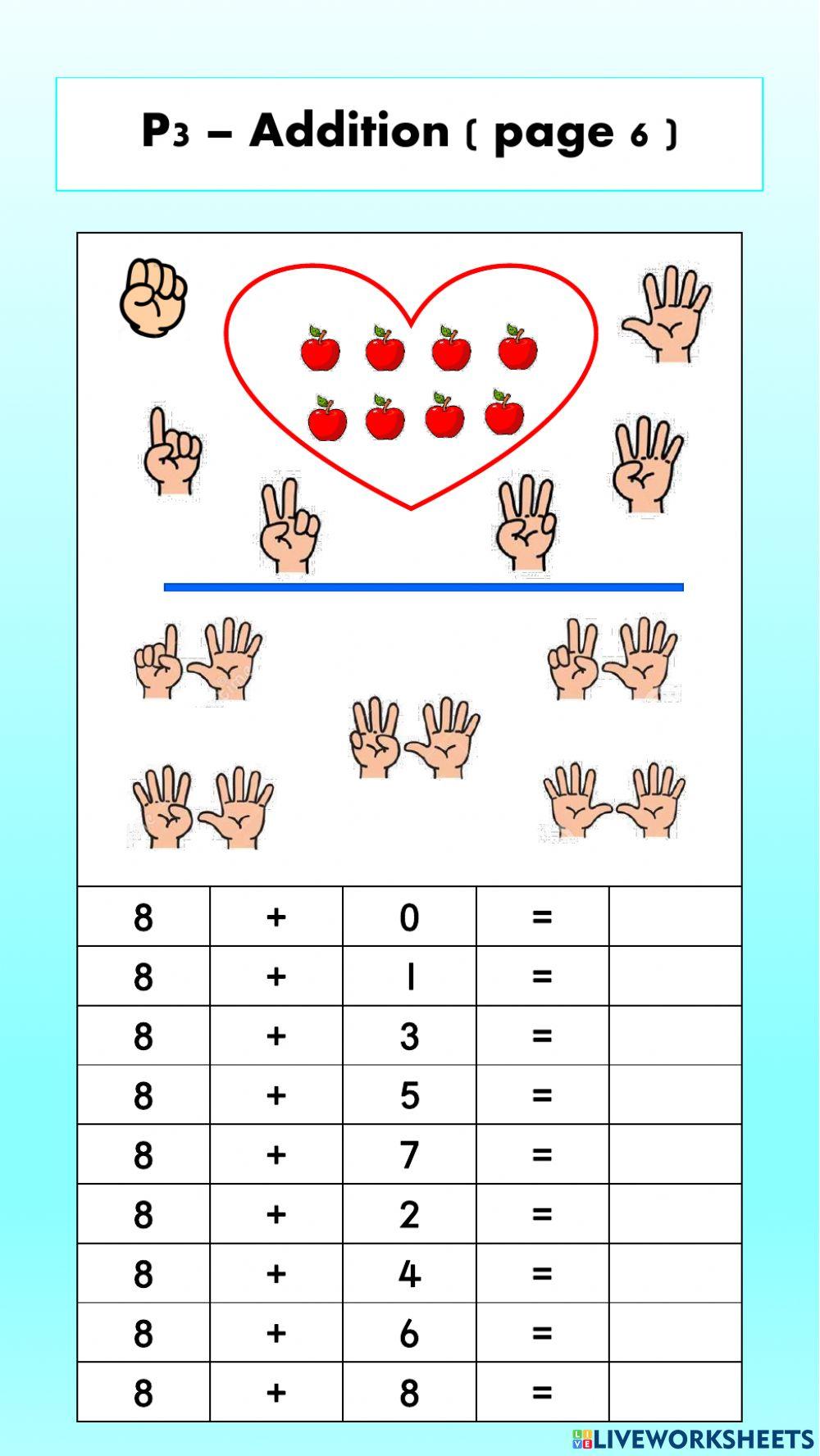 Mathematics - addition within 20 （1）