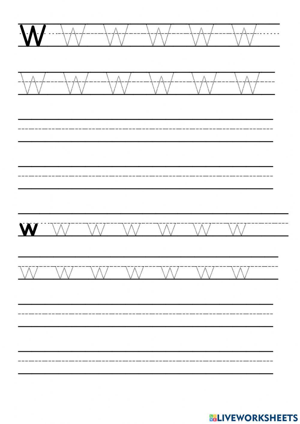Letter Ww free worksheet Live Worksheets