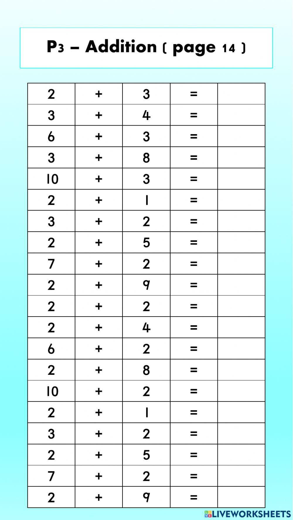 Mathematics - addition within 20 (2)