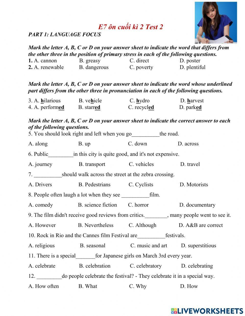 E7 ôn cuối kì 2 Test 2