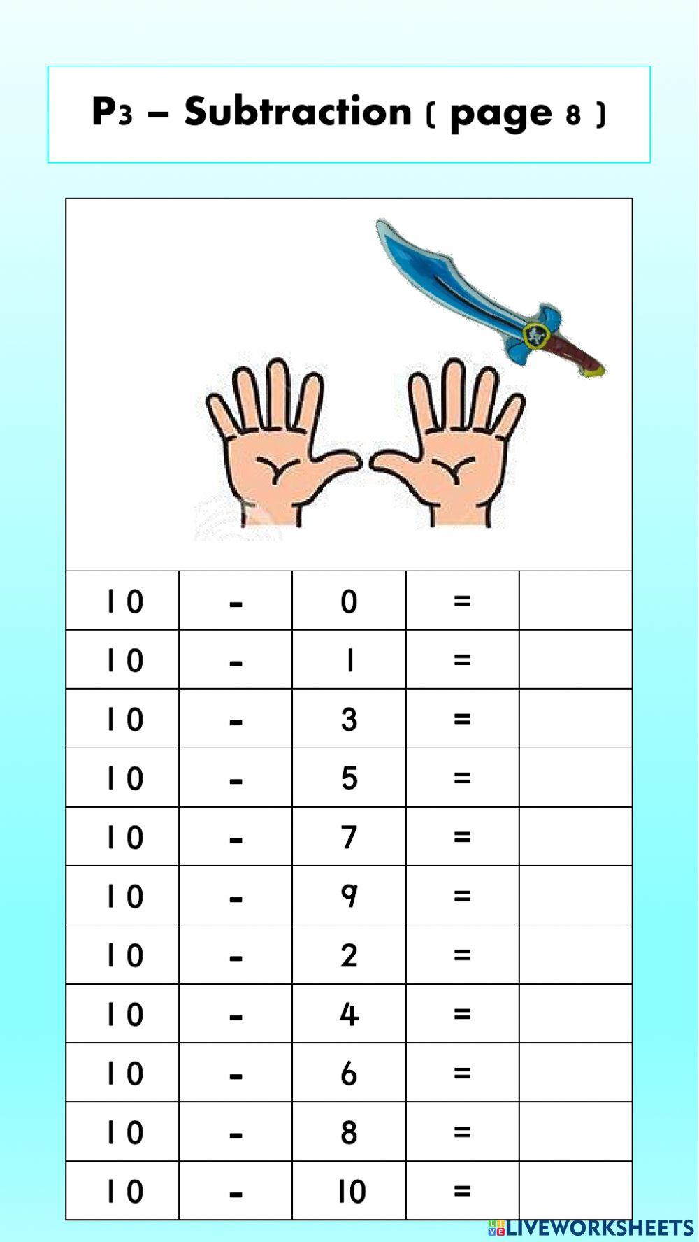 Subtraction within 10 (1) Subtraction within 10 (1)