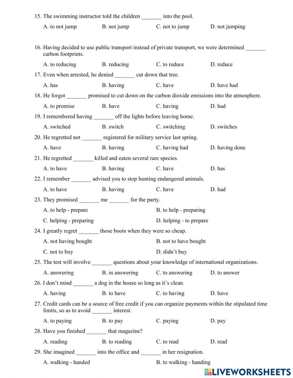 Gerund of infinitive