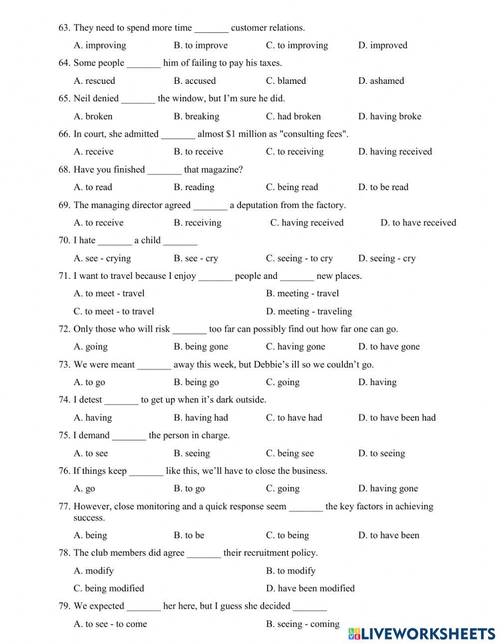 Gerund of infinitive