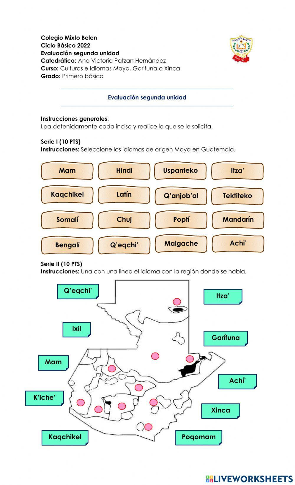 Evaluación Cultura e Idiomas 1