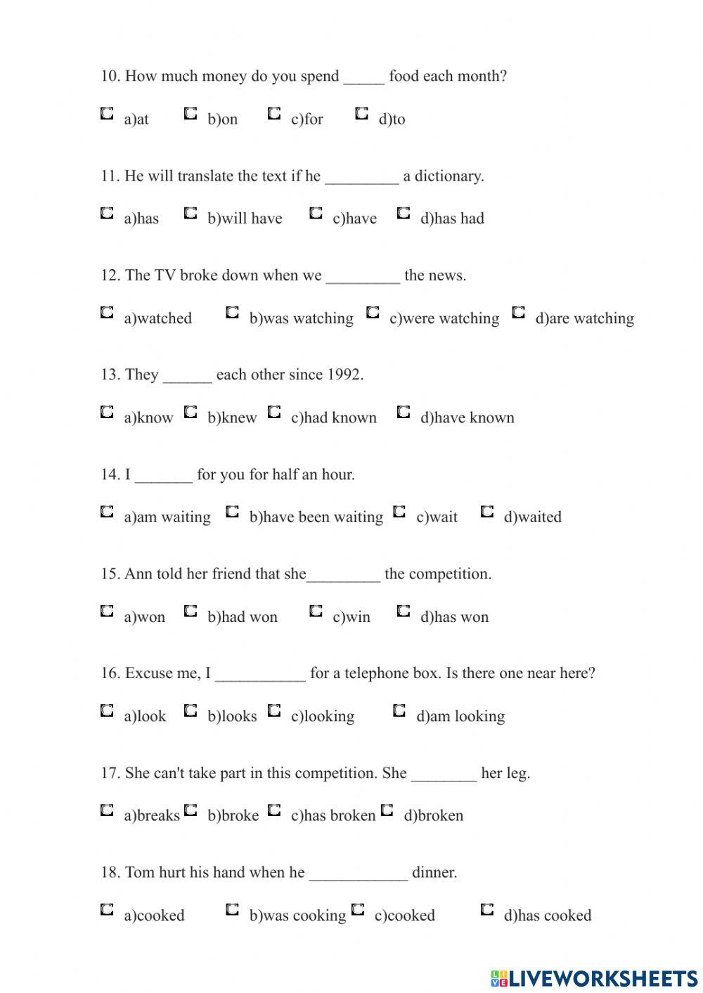 English grammar revision
