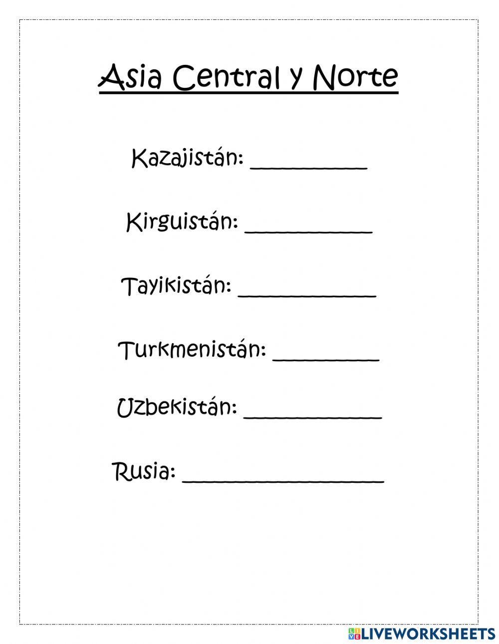 Asia Central y Norte Asia Central y Norte