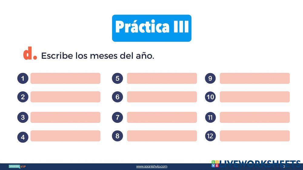 Los meses del año I