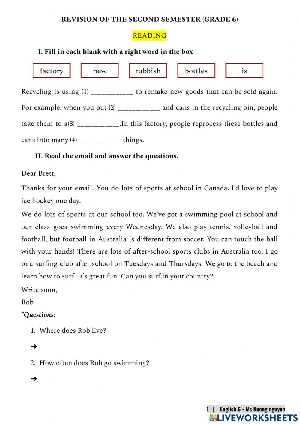 E6 (2nd-term review) Reading -nuongnguyen