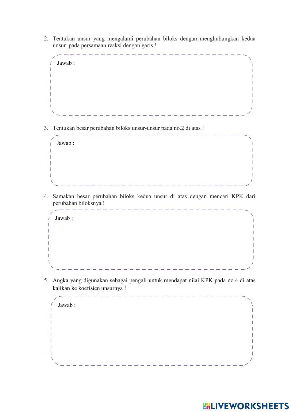 Lkpd penyetaraan persamaan kimia reaksi redoks dengan metode biloks