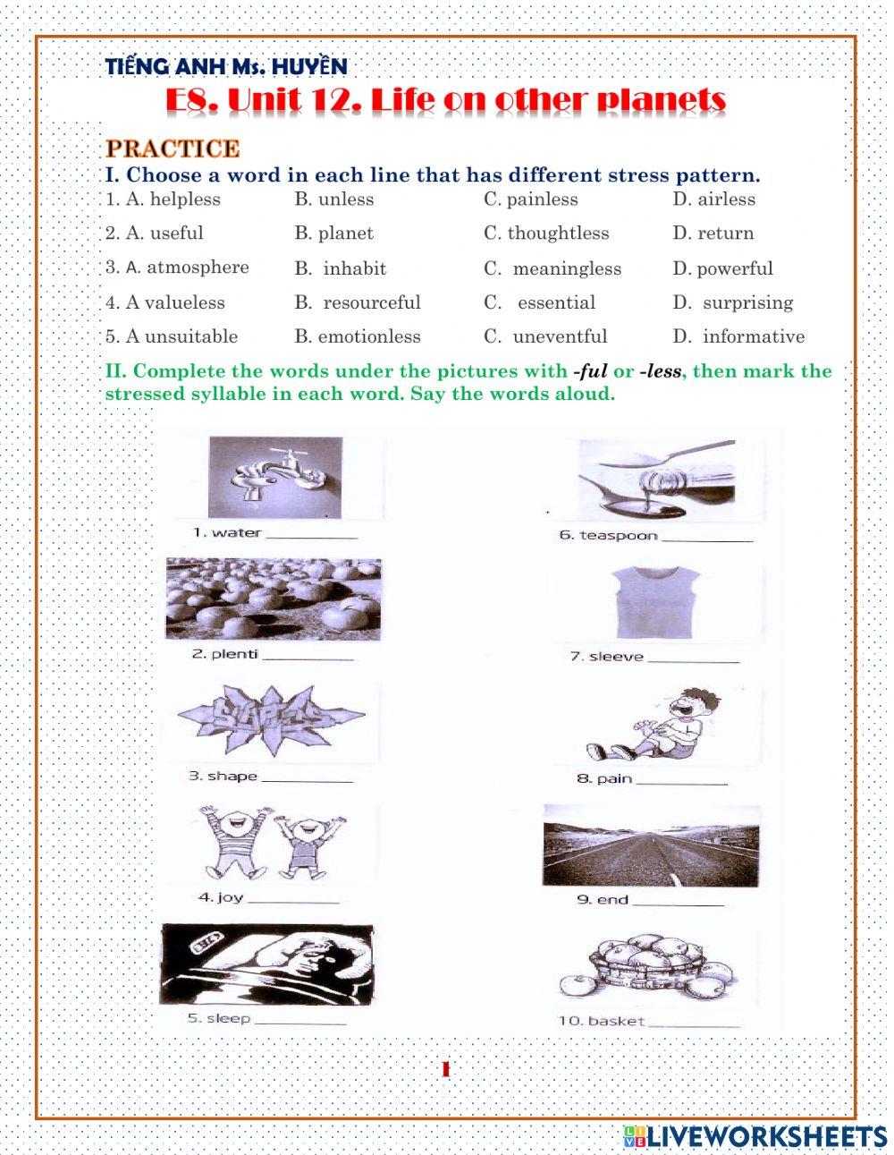 E8. unit 12. Life on other planets