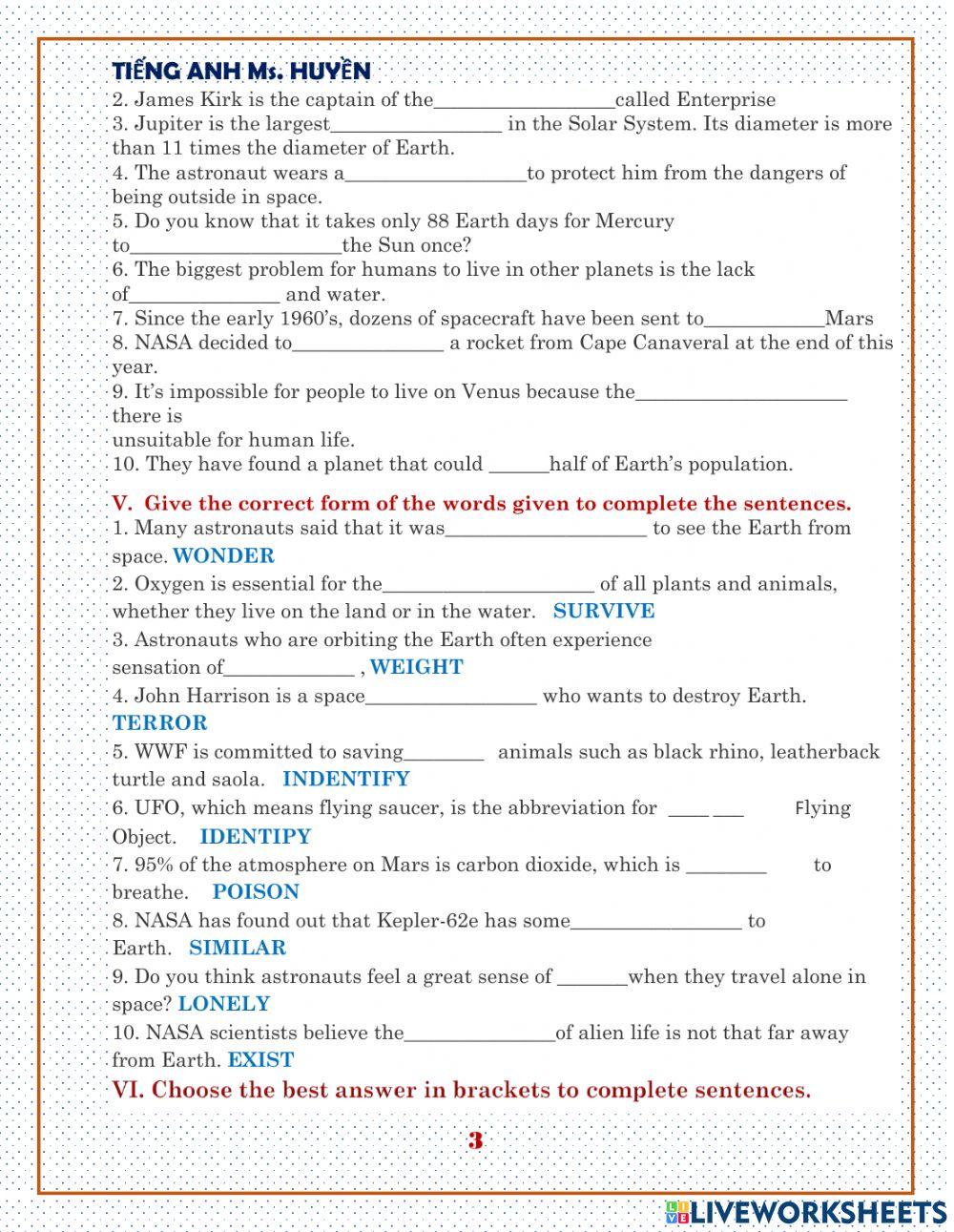 E8. unit 12. Life on other planets