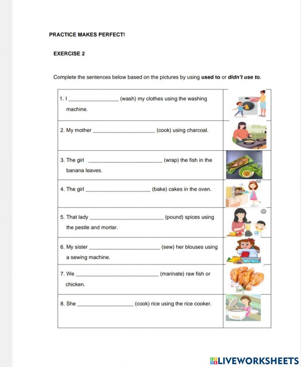 Used to- didn't use to