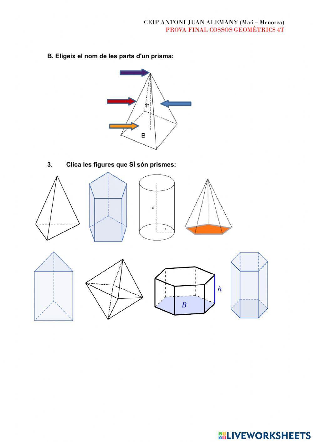 EXAMEN FINAL COSSOS GEOMÈTRICS 4t