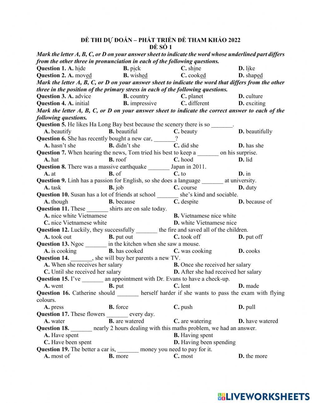 DE DU DOAN 01 - Cô Mai Phương