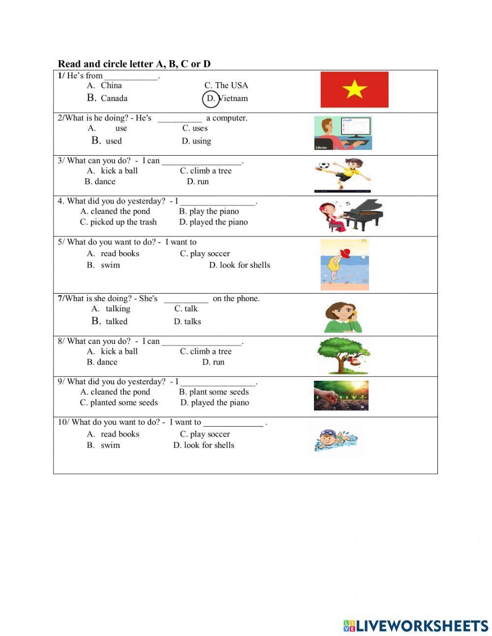 Reading and writing grade 4