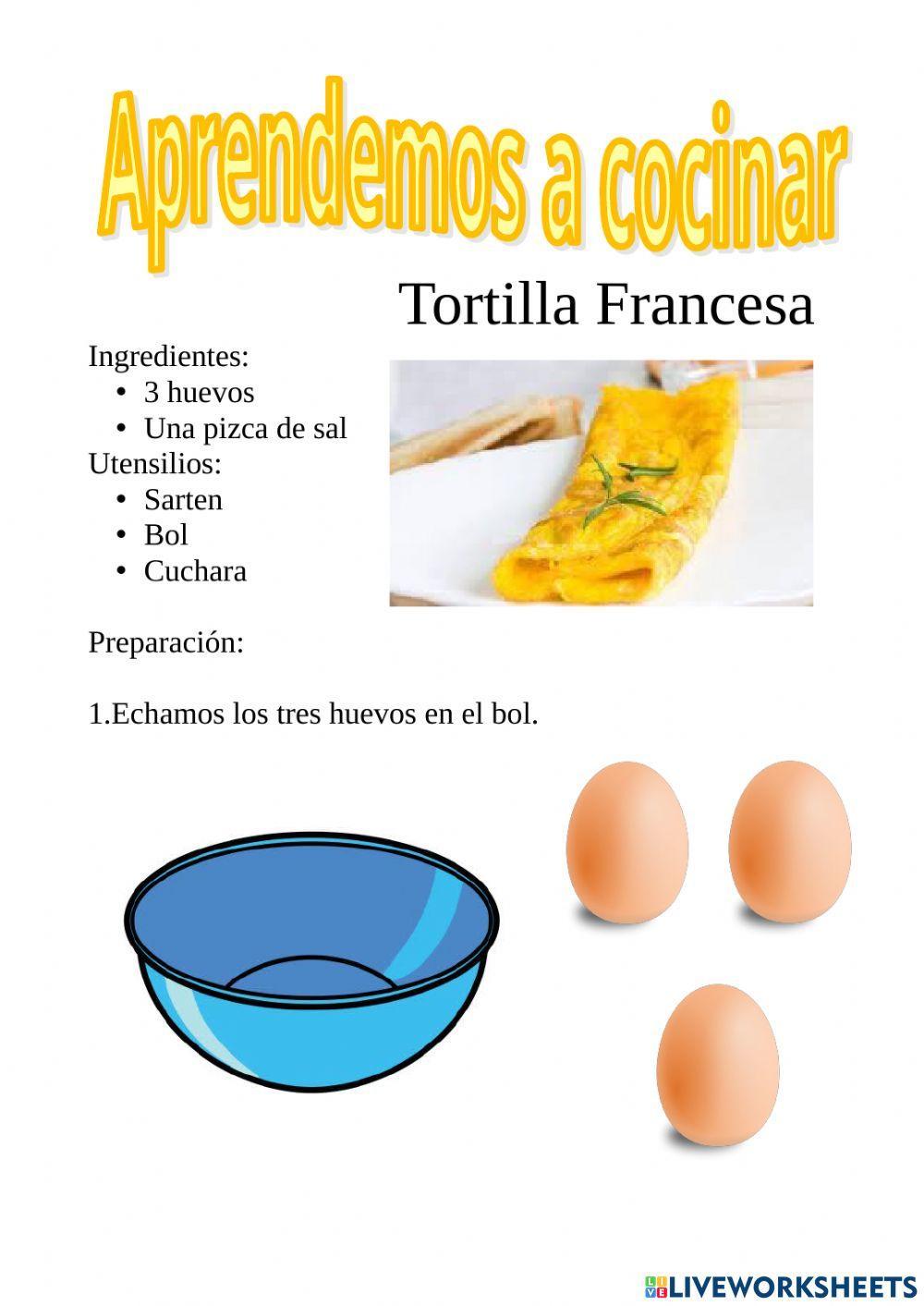Aprendo a cocinar tortilla frances