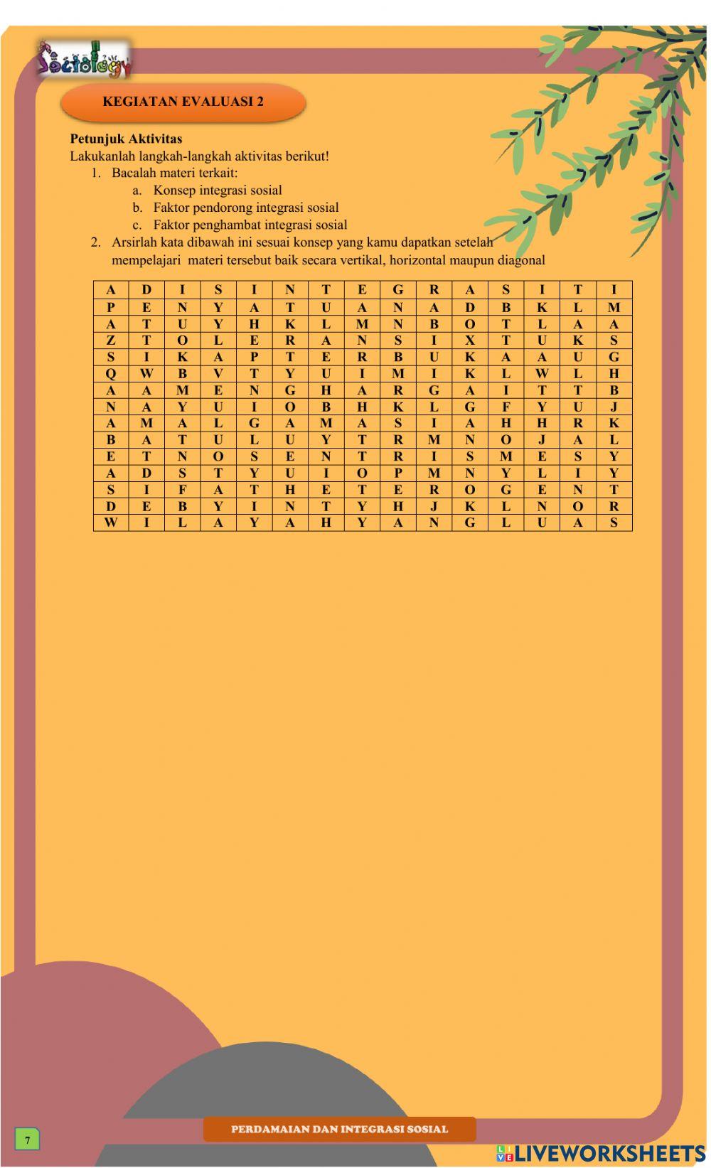 LKPD perdamaian dan Integrasi sosial finish