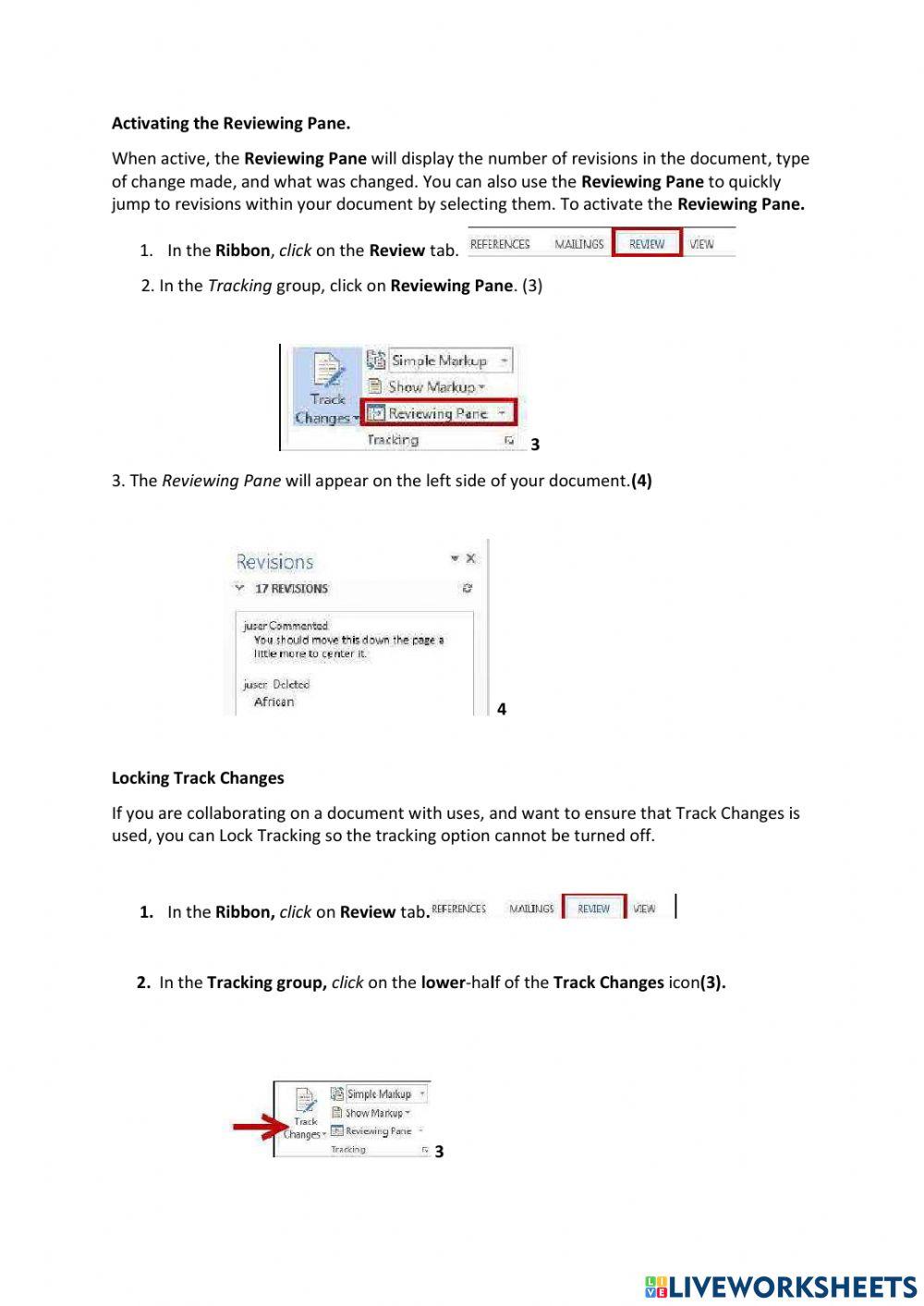 Lesson 2 Reviewing your Document Track Changes Part 2