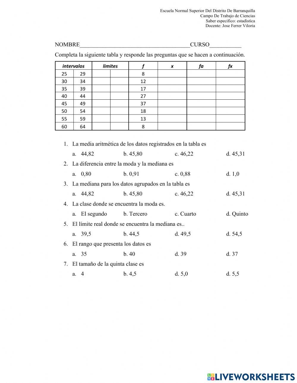 Evaluacion datos Agrupados